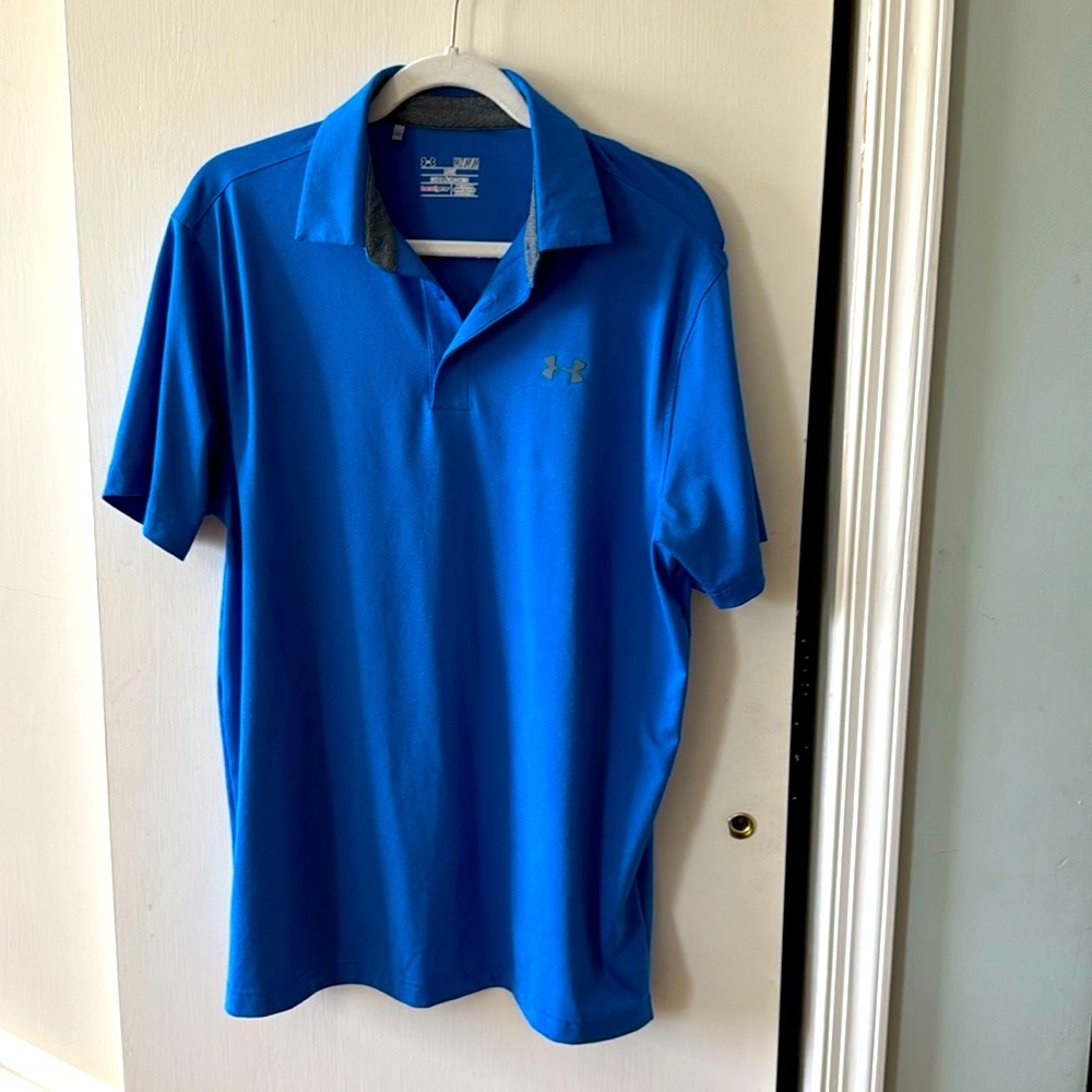 Under Armour Blue Men’s Polo Golf Shirt Size Medium